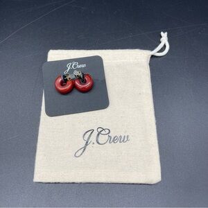 NWT J.Crew Red Hoop Earrings